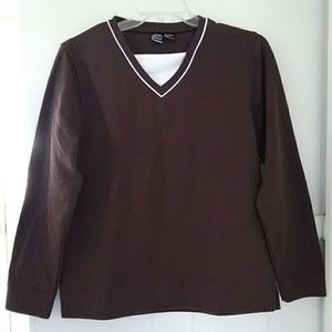 NWT Lauren Hancock brown l/s fleece sweater